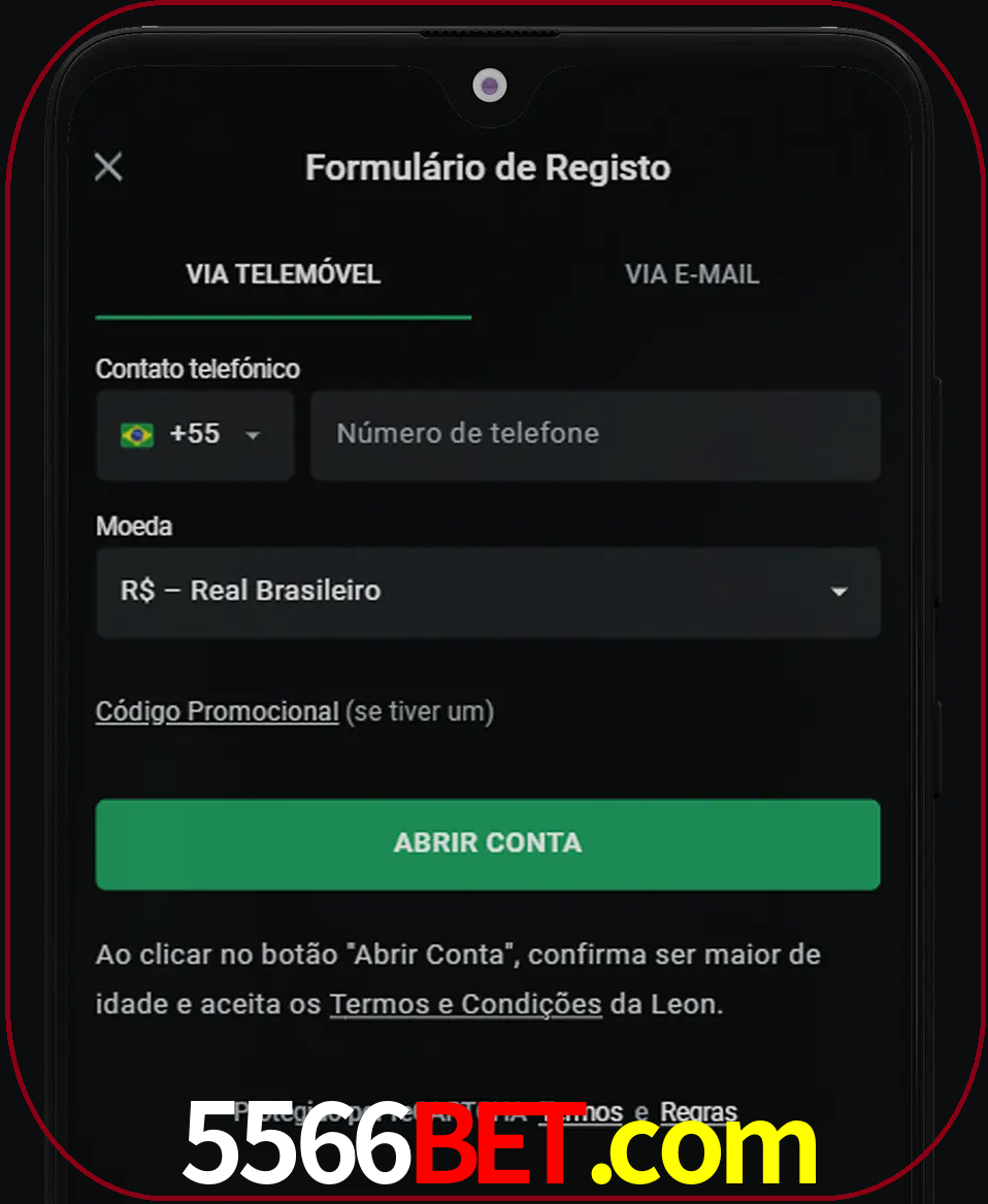 Abra o aplicativo e inicie o processo de registro.